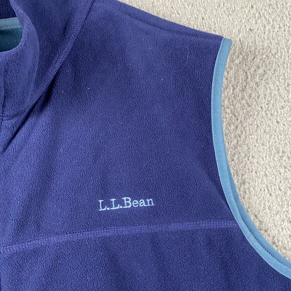 L.L. Bean Full Zip Fleece Sweater Vest Men's XL Blue Outdoors Hiking Cabincore - Picture 3 of 9